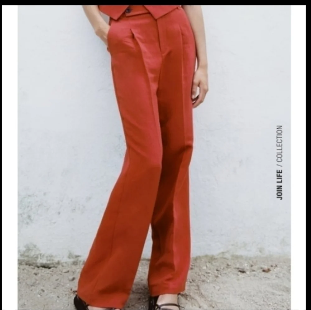ZARA full-length Linen Blend Business Casual pants